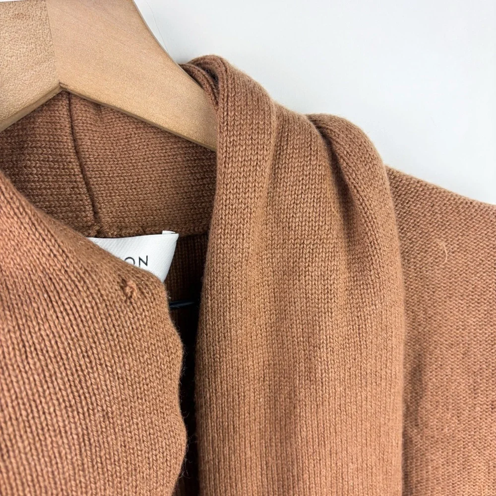 Aritzia Babaton Beekman Wool Cashmere Open Front Cardigan Sweater Tan Brown XS